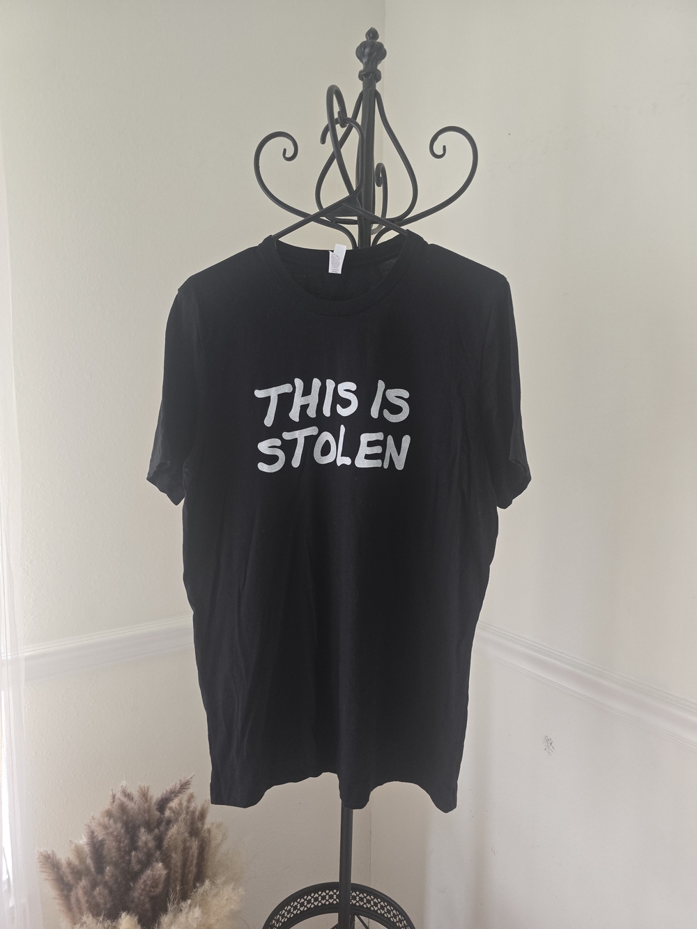 Bella Canvas Black Crew Neck Graphic Tee with White Print
